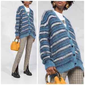 NWT MARNI STRIPED MOHAIR CARDIGAN